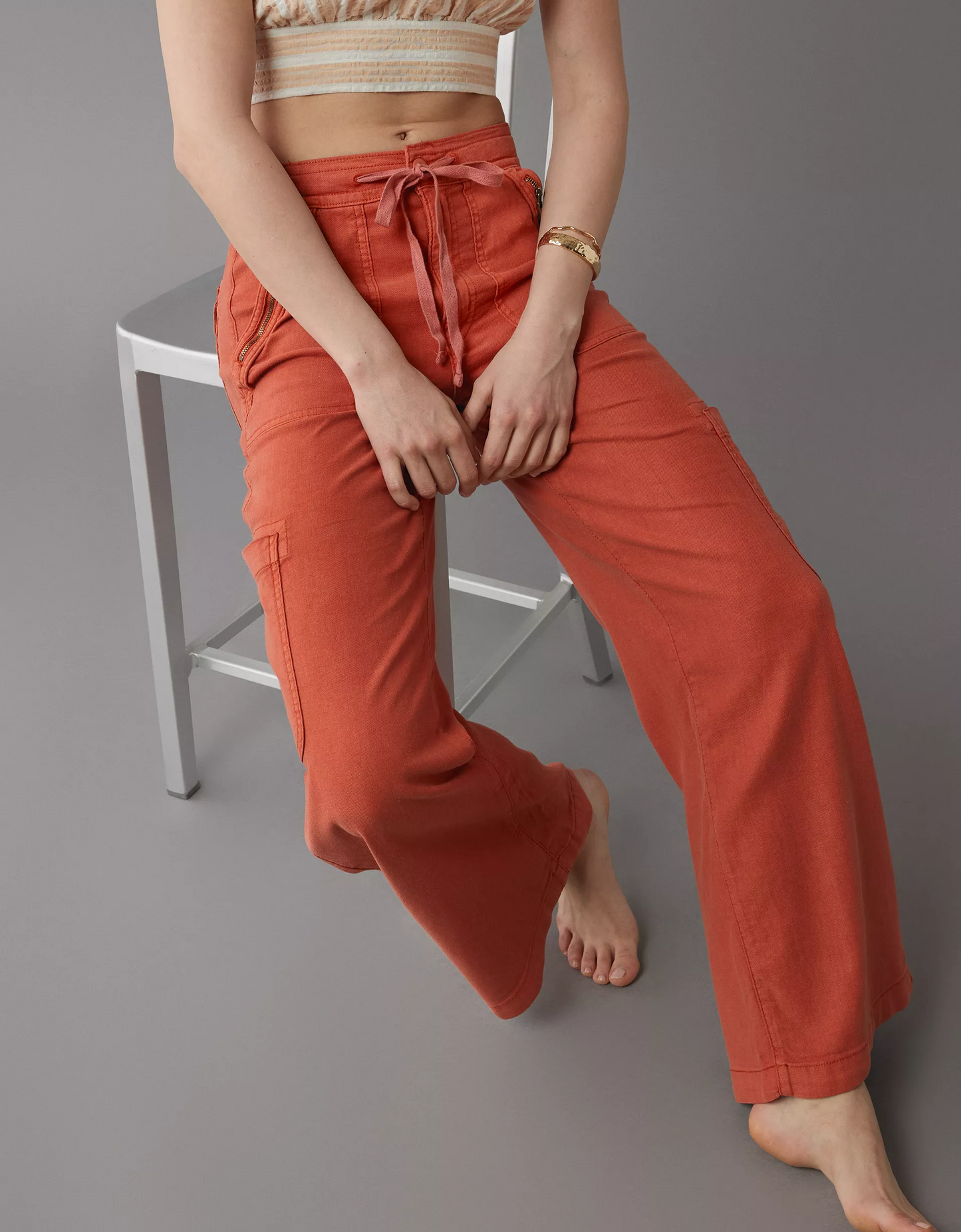 DHgate Linen-Blend Wide-Leg Cargo Pant(BUY 2 FREE SHIPPING)