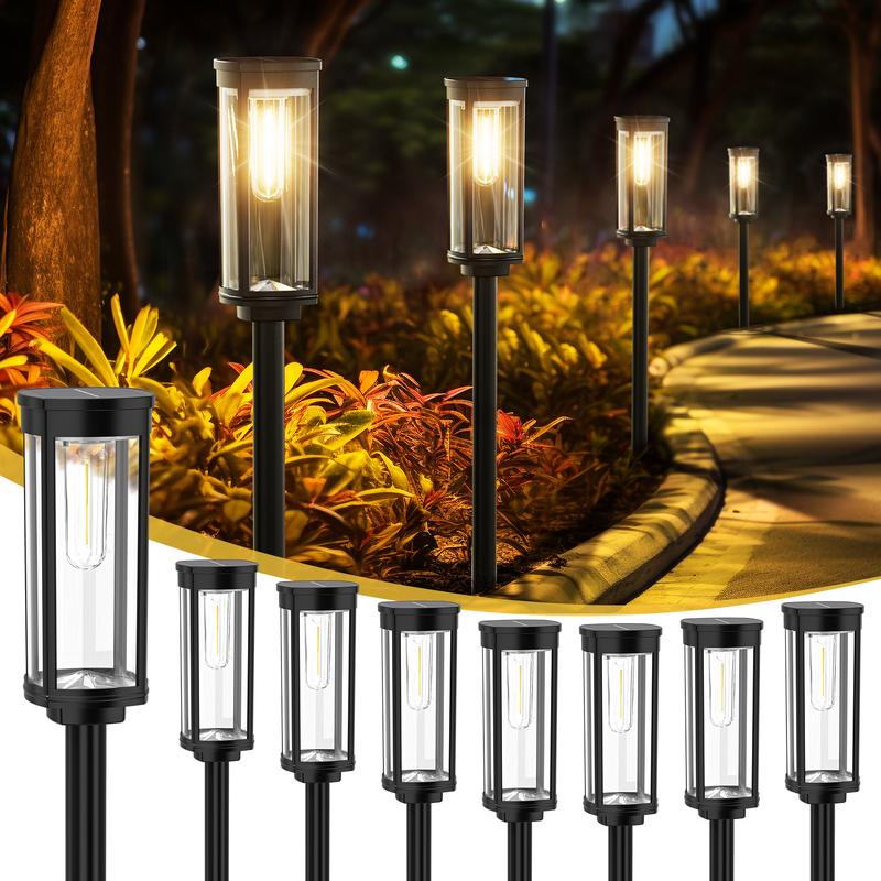 (Worldwide FreeShipping)Solar Pathway Lights Outdoor, Bright Solar Path Lights Outside Garden Lights IP65 Waterproof, Solar Walkway Lights Solar Powered Landscape Lights for Driveway Lawn Patio Sidewalk Yard