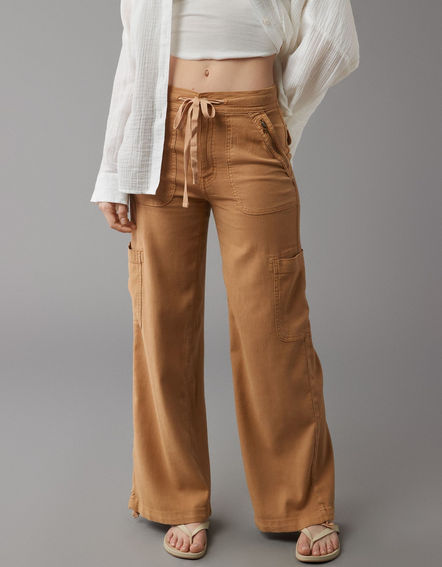 DHgate Linen-Blend Wide-Leg Cargo Pant(BUY 2 FREE SHIPPING)