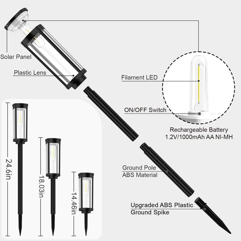 (Worldwide FreeShipping)Solar Pathway Lights Outdoor, Bright Solar Path Lights Outside Garden Lights IP65 Waterproof, Solar Walkway Lights Solar Powered Landscape Lights for Driveway Lawn Patio Sidewalk Yard