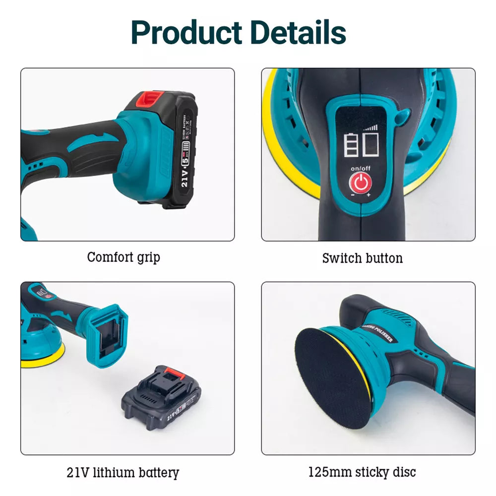 Cordless Car Buffer Polisher with 2 Batteries