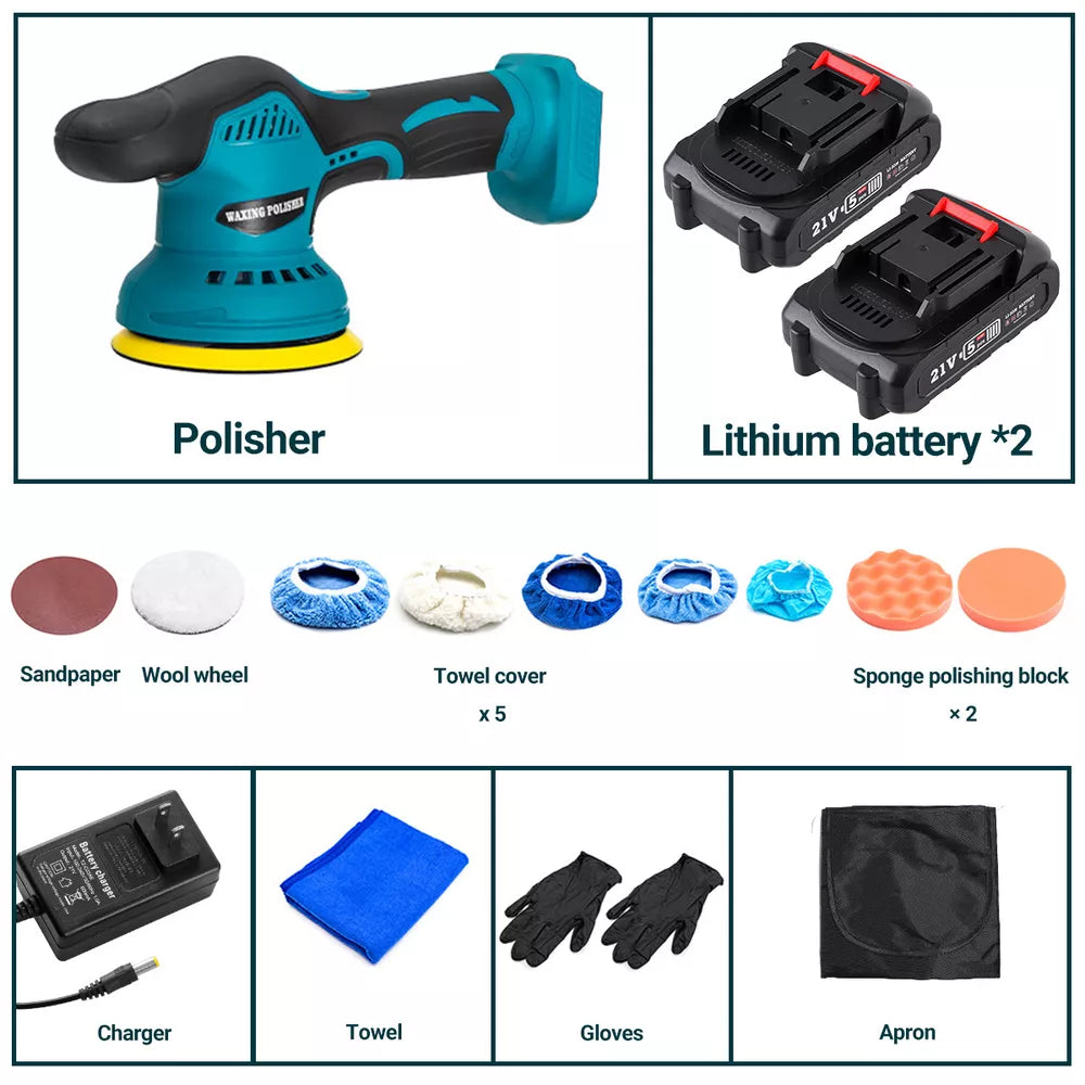 Cordless Car Buffer Polisher with 2 Batteries