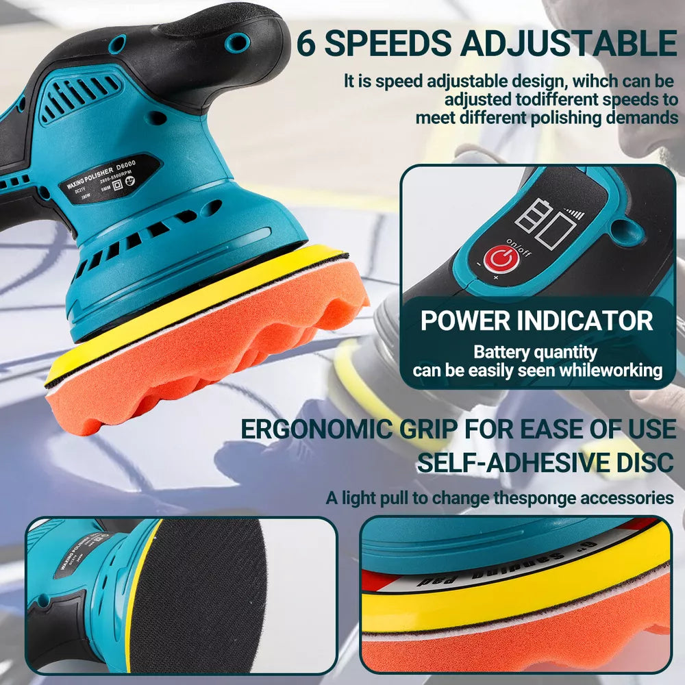 Cordless Car Buffer Polisher with 2 Batteries