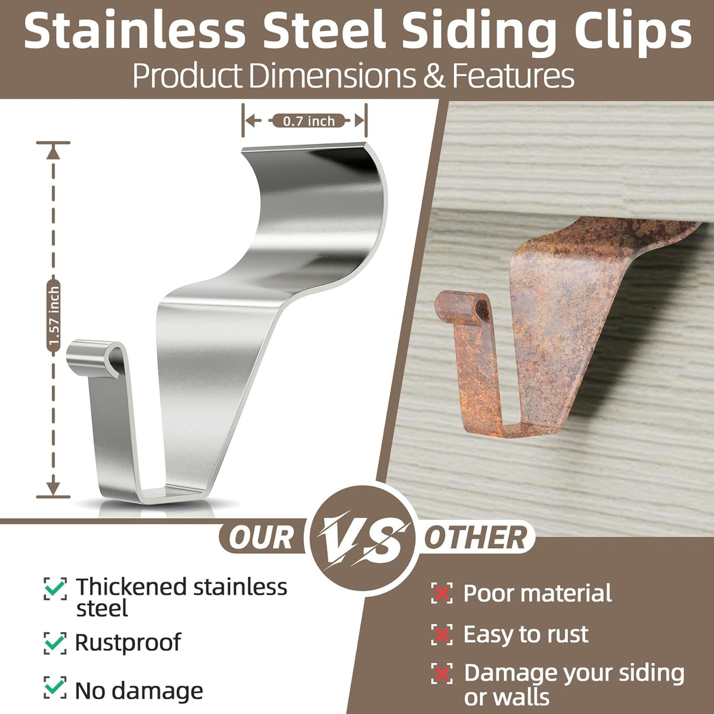✨Invisible Vinyl Siding Hooks - Effortless Hanging, Tidy Walls