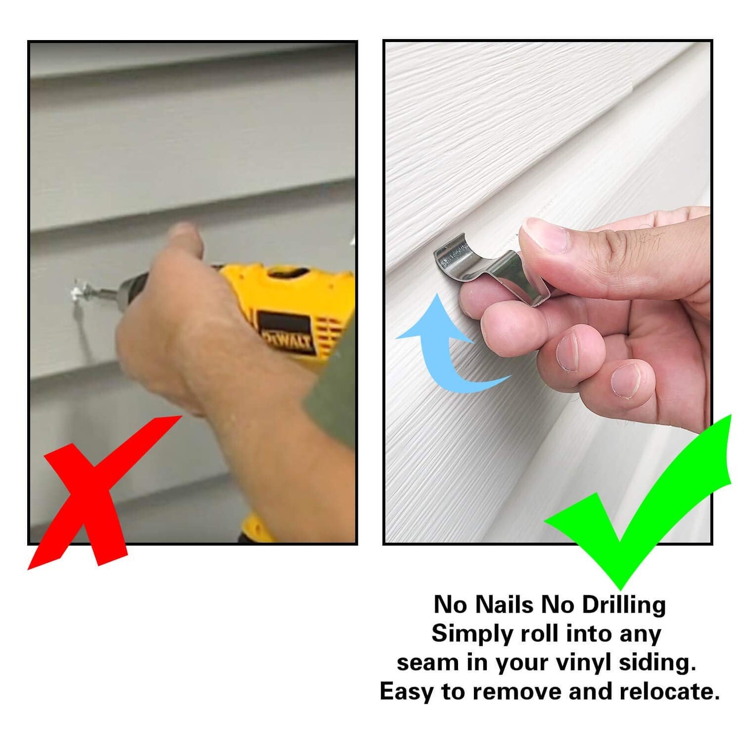 ✨Invisible Vinyl Siding Hooks - Effortless Hanging, Tidy Walls