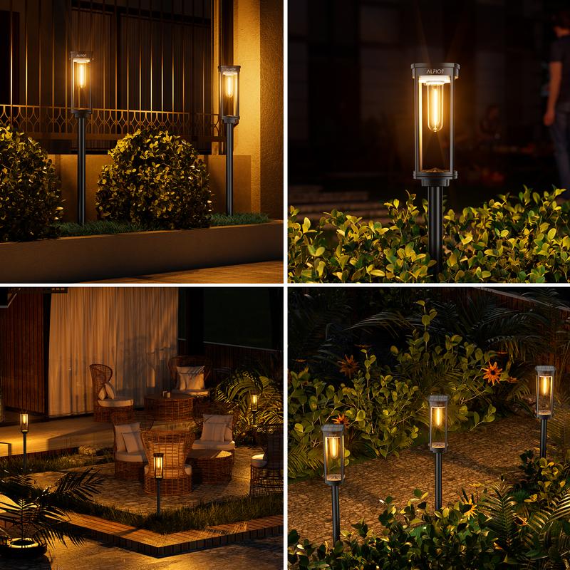 (Worldwide FreeShipping)Solar Pathway Lights Outdoor, Bright Solar Path Lights Outside Garden Lights IP65 Waterproof, Solar Walkway Lights Solar Powered Landscape Lights for Driveway Lawn Patio Sidewalk Yard