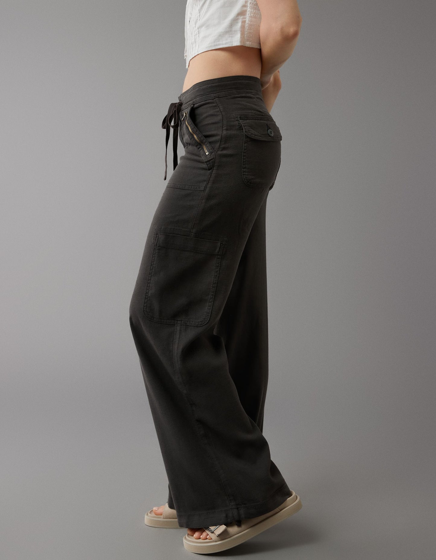 DHgate Linen-Blend Wide-Leg Cargo Pant(BUY 2 FREE SHIPPING)