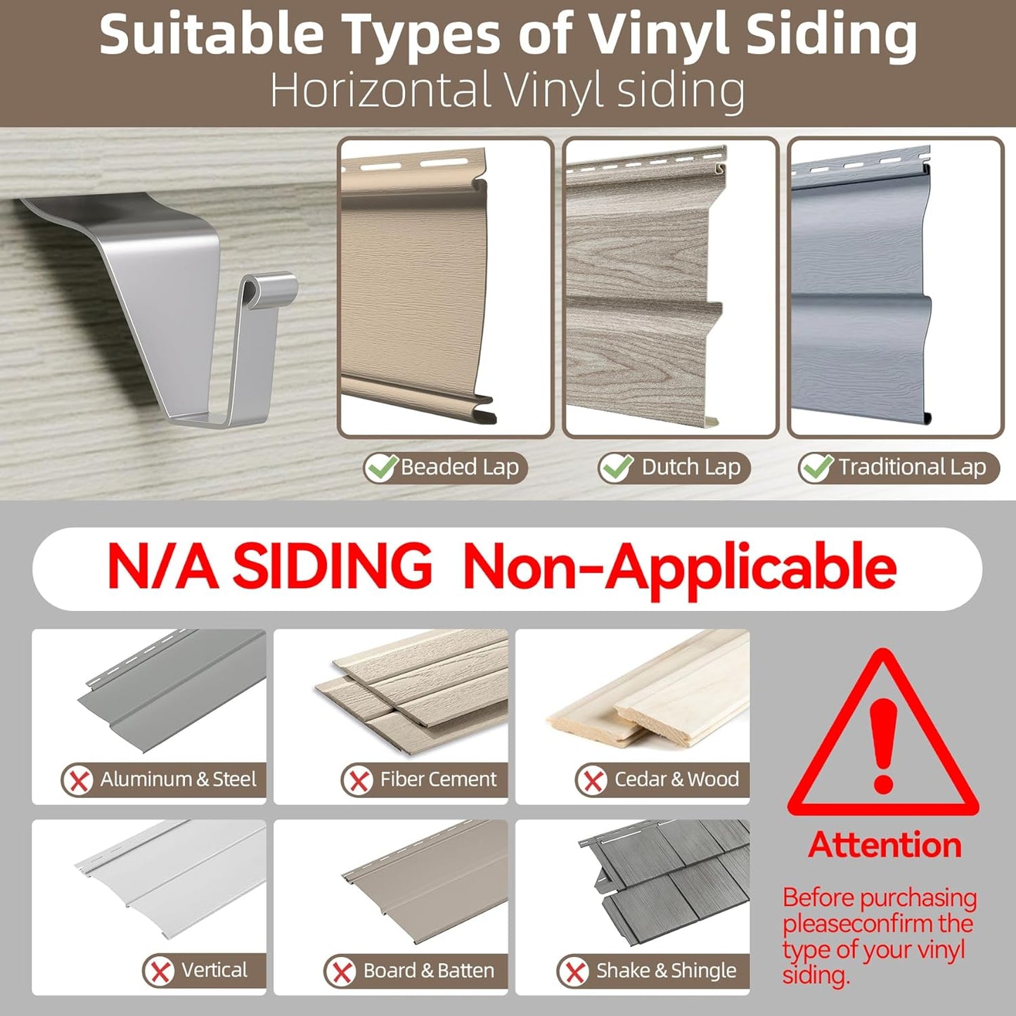 ✨Invisible Vinyl Siding Hooks - Effortless Hanging, Tidy Walls