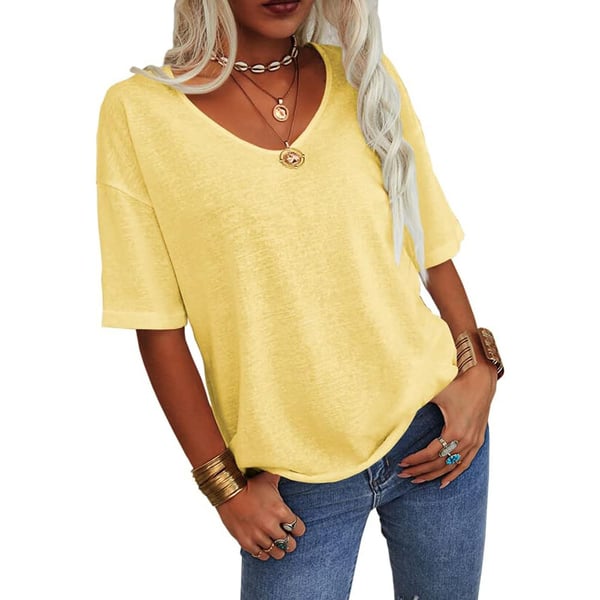 Women's Solid Color V-Neck T-shirt