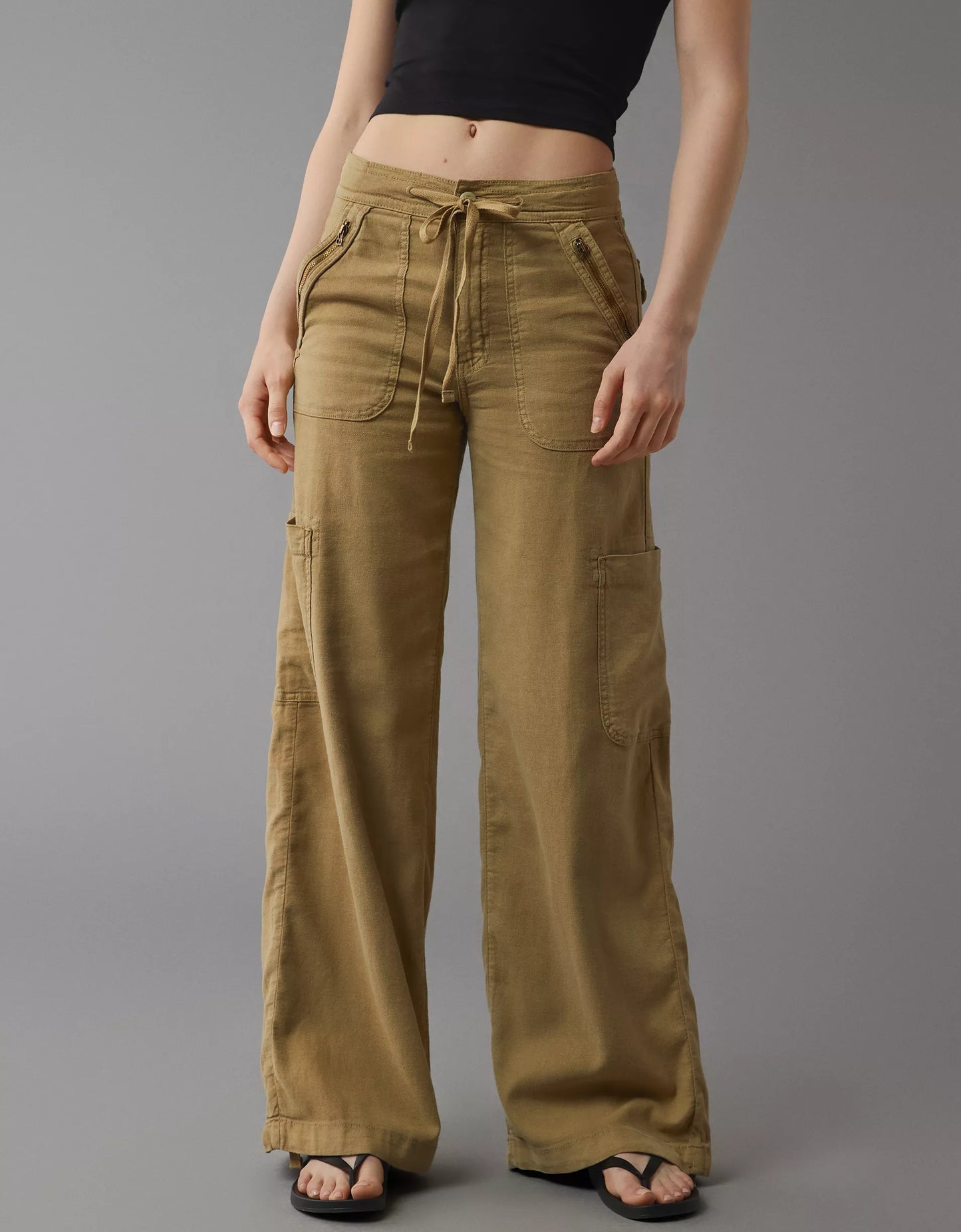 DHgate Linen-Blend Wide-Leg Cargo Pant(BUY 2 FREE SHIPPING)