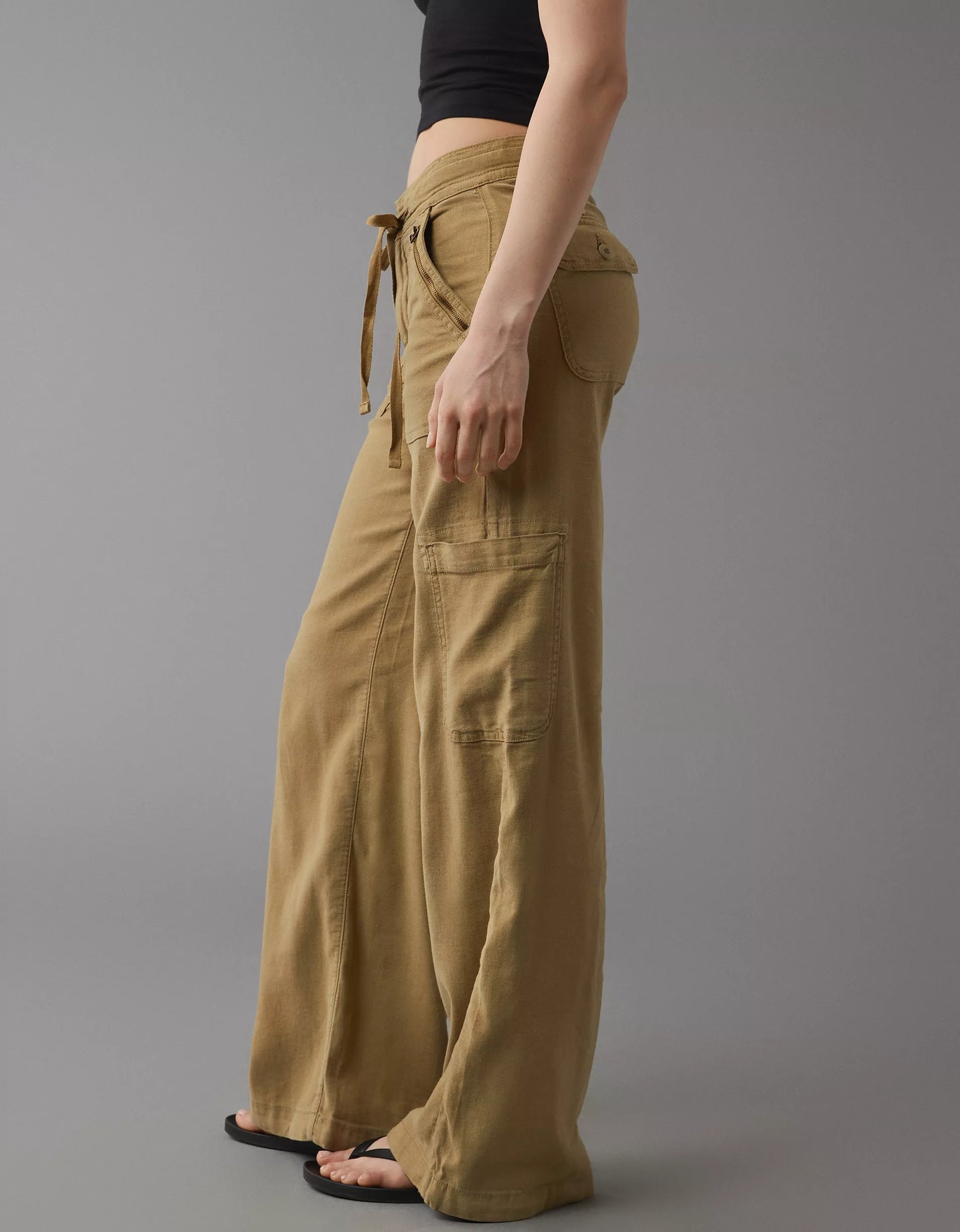 DHgate Linen-Blend Wide-Leg Cargo Pant(BUY 2 FREE SHIPPING)