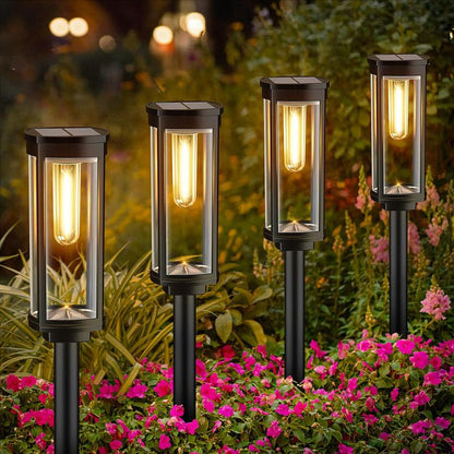 (Worldwide FreeShipping)Solar Pathway Lights Outdoor, Bright Solar Path Lights Outside Garden Lights IP65 Waterproof, Solar Walkway Lights Solar Powered Landscape Lights for Driveway Lawn Patio Sidewalk Yard