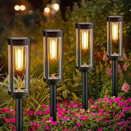 (Worldwide FreeShipping)Solar Pathway Lights Outdoor, Bright Solar Path Lights Outside Garden Lights IP65 Waterproof, Solar Walkway Lights Solar Powered Landscape Lights for Driveway Lawn Patio Sidewalk Yard