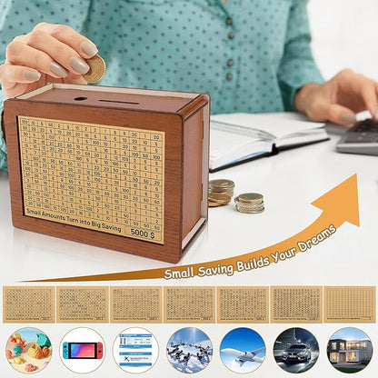 🔥Promotion Save- 49% OFF🔥-Cash Vault Wooden Savings Box🎁