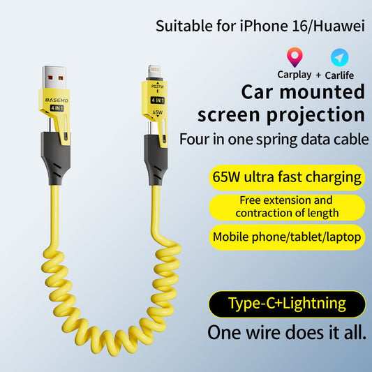 🔥4 in 1 Spring Fast Charging Cable