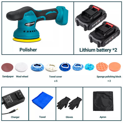 Cordless Car Buffer Polisher with 2 Batteries