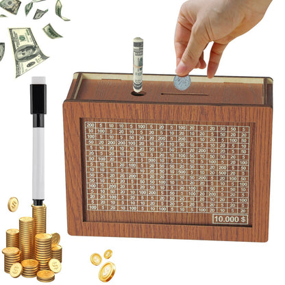 🔥Promotion Save- 49% OFF🔥-Cash Vault Wooden Savings Box🎁